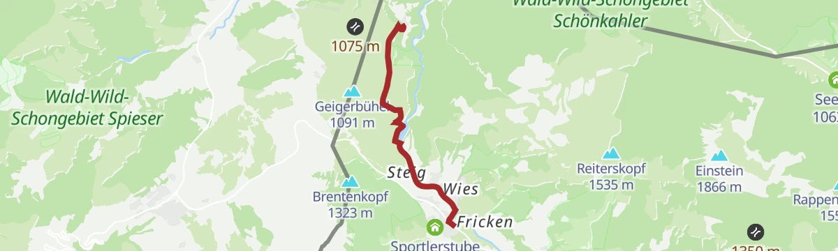Route map: Schattwald - Rehbach